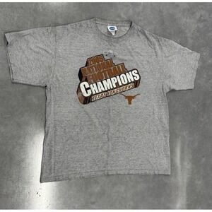 Texas Longhorns 2005 National Champions Rose Bowl T-Shirt Gray XL NCAA VTG